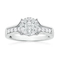 18ct White Gold Round Brilliant Cut with 1 CARAT tw of Diamonds Ring