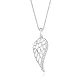 Sterling Silver Diamond Set Angel Wing Pendant
