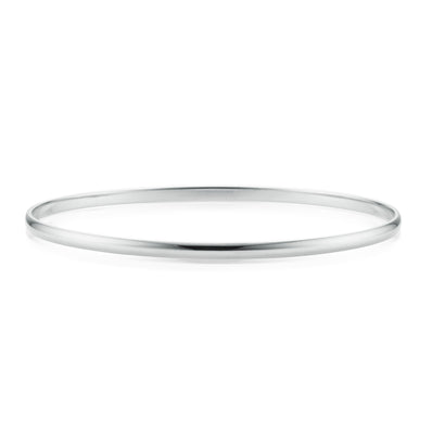 9ct White Gold 63x3mm Solid Bangle