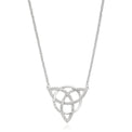 Sterling Silver Diamond Set Celtic Necklace Pendant