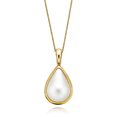 9ct Yellow Gold Mabe Pearl Enhancer Pendant