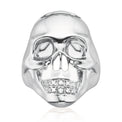 Sterling Silver Diamond Set Skull Mens Ring