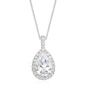 KISS Sterling Silver Pear & Round Cubic Zirconia Made with Swarovski elements Pendant