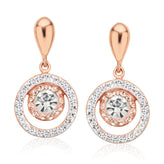Eclipse Sterling Silver CircleMade with Austrian Crystal Drop Earrings