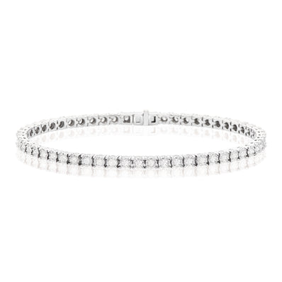 Sterling Silver 1/2 carat tw of Diamonds Tennis Bracelet