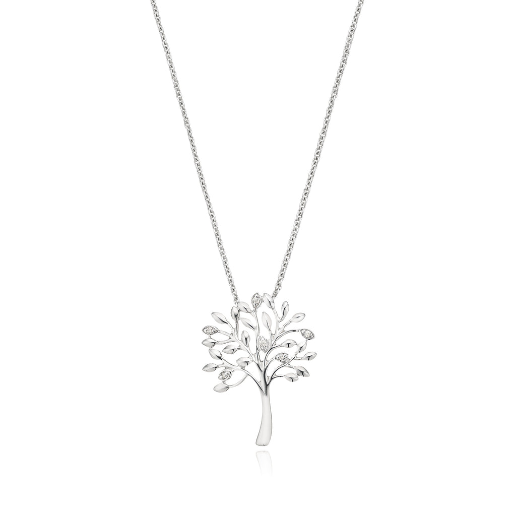 Sterling Silver Diamond Set Tree of Life Pendant