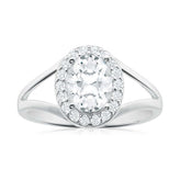 Sterling Silver Cubic Zirconia Halo Ring