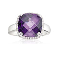 Sterling Silver Purple Cubic Zirconia Ring