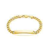 9ct Yellow Gold & Silver-filled 21cm Curb Bracelet with ID Bar