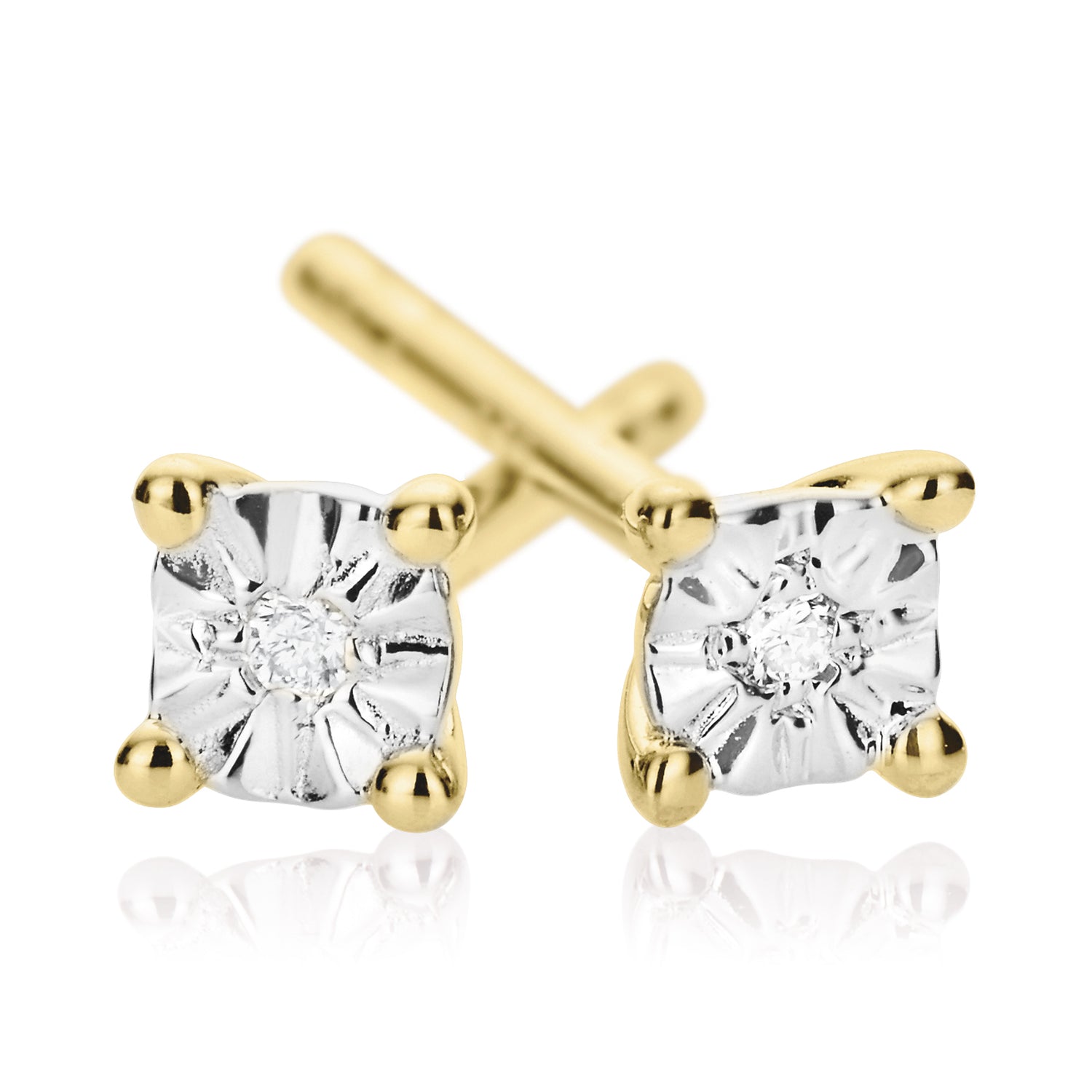 Two Tone Gold Stud Earrings