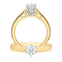 Solitaire 18ct Two Tone Gold Round Brilliant Cut with 1/2 CARAT of Diamonds Ring