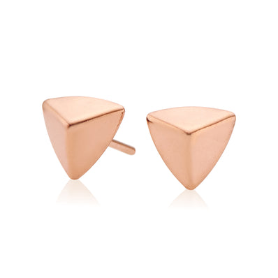 9ct Rose Gold Pyramid Stud Earrings