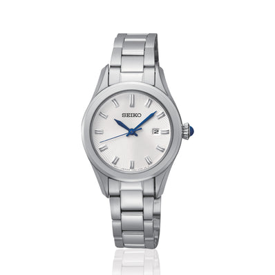 Seiko Classic White Dial With Blue Hands SXDF67P1