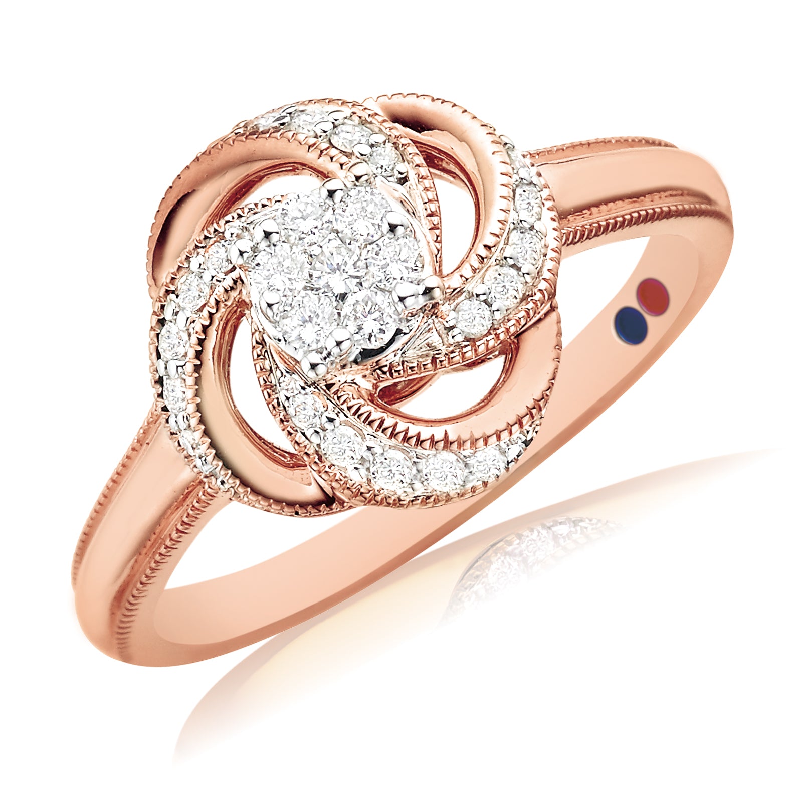 London 9ct Rose Gold Round Brilliant Cut with 1/4 CARAT tw of Diamonds Ring