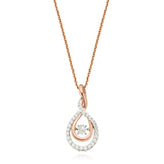 9ct Rose Gold Round Brilliant Cut Dancing Diamond with 1/4 CARAT tw of Diamond Pendant