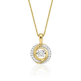 9ct Yellow Gold Round Brilliant Cut Dancing Diamond with 0.20 CARAT tw of Diamond Pendant