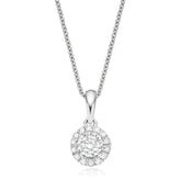 9ct White Gold Round Brilliant Cut with 0.20 CARAT tw of  Diamond Pendant