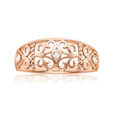 9ct Rose Gold & Diamond Set Celtic Ring