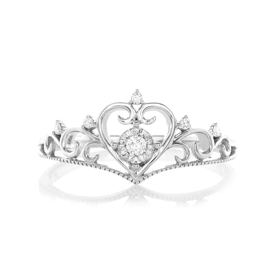 Sterling Silver 0.09 CARAT tw of Diamonds Tiara Ring