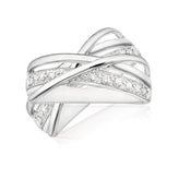 Sterling Silver Round Brilliant Cut with 0.07 CARAT tw of Diamonds Ring