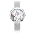 Eclipse Silver Tone Floral Watch