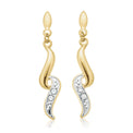 9ct Yellow Gold & Diamond Set Drop Earrings