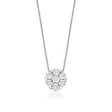 Sterling Silver Diamond Set Cluster Pendant