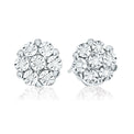 Sterling Silver 0.05 CARAT tw of Diamonds Cluster Stud Earrings
