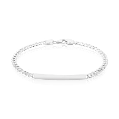 Sterling Silver  Diamond Cut ID Bracelet