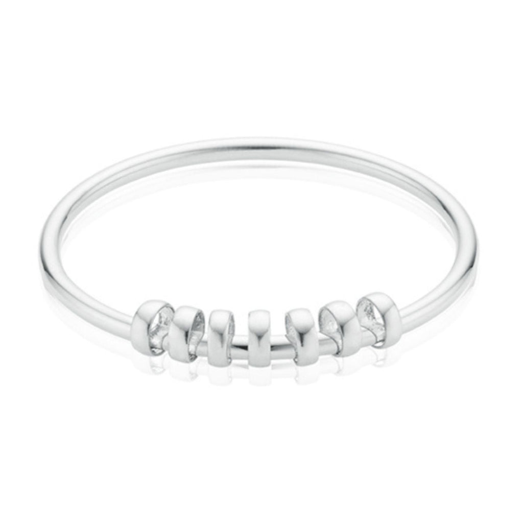 Sterling Silver 48mm 7 Rings Bangle