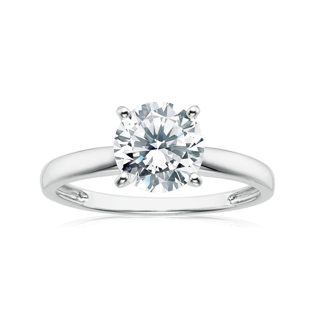 Sterling Silver Cubic Zirconia Solitaire Ring – Zamels