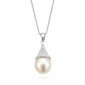 Sterling Silver Fresh Water Pearl and Cubic Zirconia Pendant