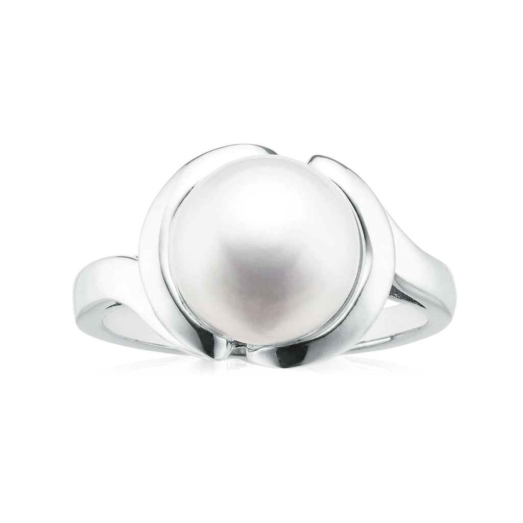 Sterling Silver 9-10mm Freshwater Pearl Ring