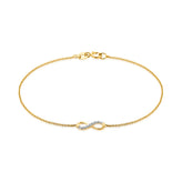 9ct Yellow Gold & Diamond Set Infinity Bracelet