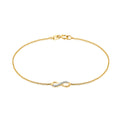 9ct Yellow Gold & Diamond Set Infinity Bracelet