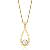 9ct Yellow Gold Round Brilliant Cut &  Diamond Set Pendant