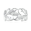 Sterling Silver Diamond Set Leaf Ring