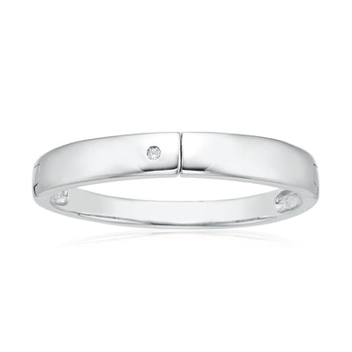 9ct White Gold & Diamond Set Secret Message Ring