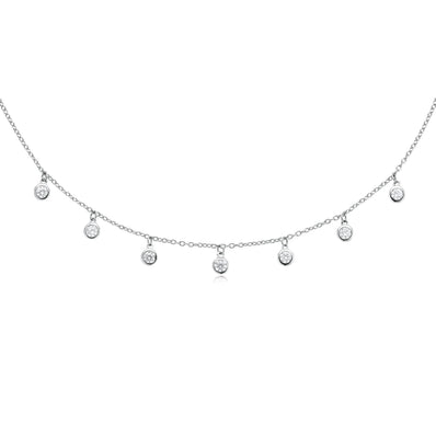 Sterling Silver Cubic Zirconia Station Necklace