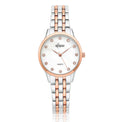 Eclipse Crystal Set Mother of Pearl Dial Two Tone Ladies  Watch