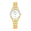 Eclipse Gold Tone Mother of Pearl Crystal Dial  Watch