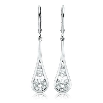 Sterling Silver Cubic Zirconia Drop Earrings