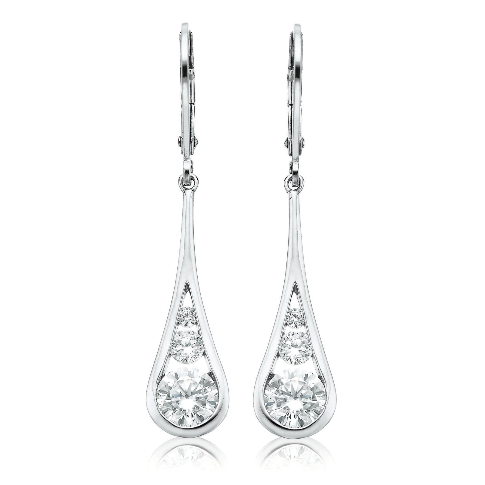 Sterling Silver Cubic Zirconia Drop Earrings