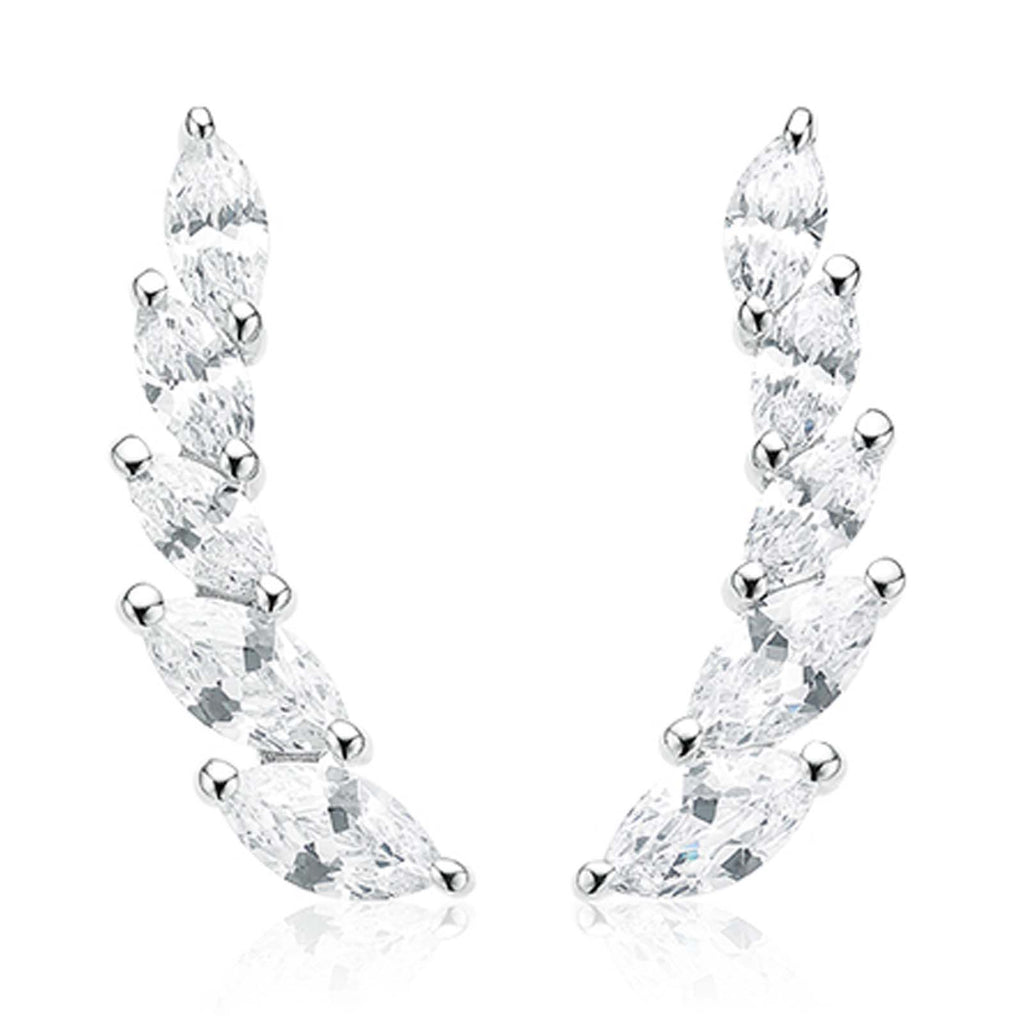 Sterling Silver Cubic Zirconia Ear Climbers