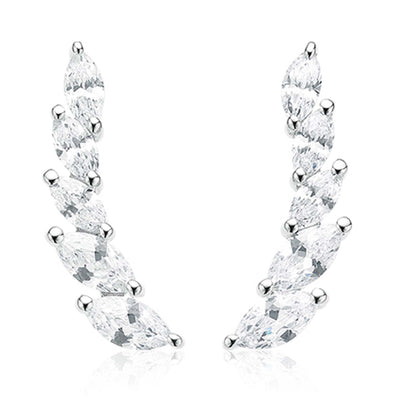 Sterling Silver Cubic Zirconia Ear Climbers