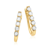 9ct Yellow Gold Round Brilliant Cut with 1/2 CARAT tw of Diamonds Huggie Earrings