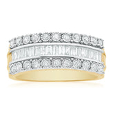 9ct Two Tone Gold Round Brilliant Cut with 1/2 CARAT tw of Diamonds Ring