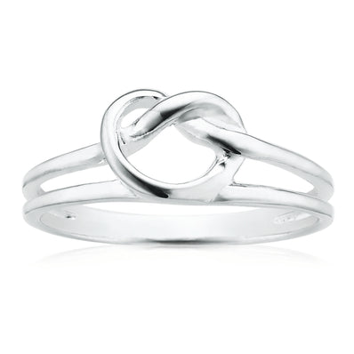 Sterling Silver Knot Heart Ring