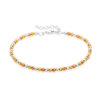 Sterling Silver & Yellow Gold Plated 18-21cm Bracelet