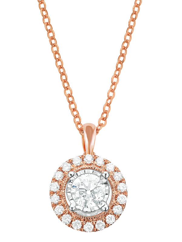 Paris Round Brilliant Cut with 0.38 CARAT tw of  Diamond Pendant